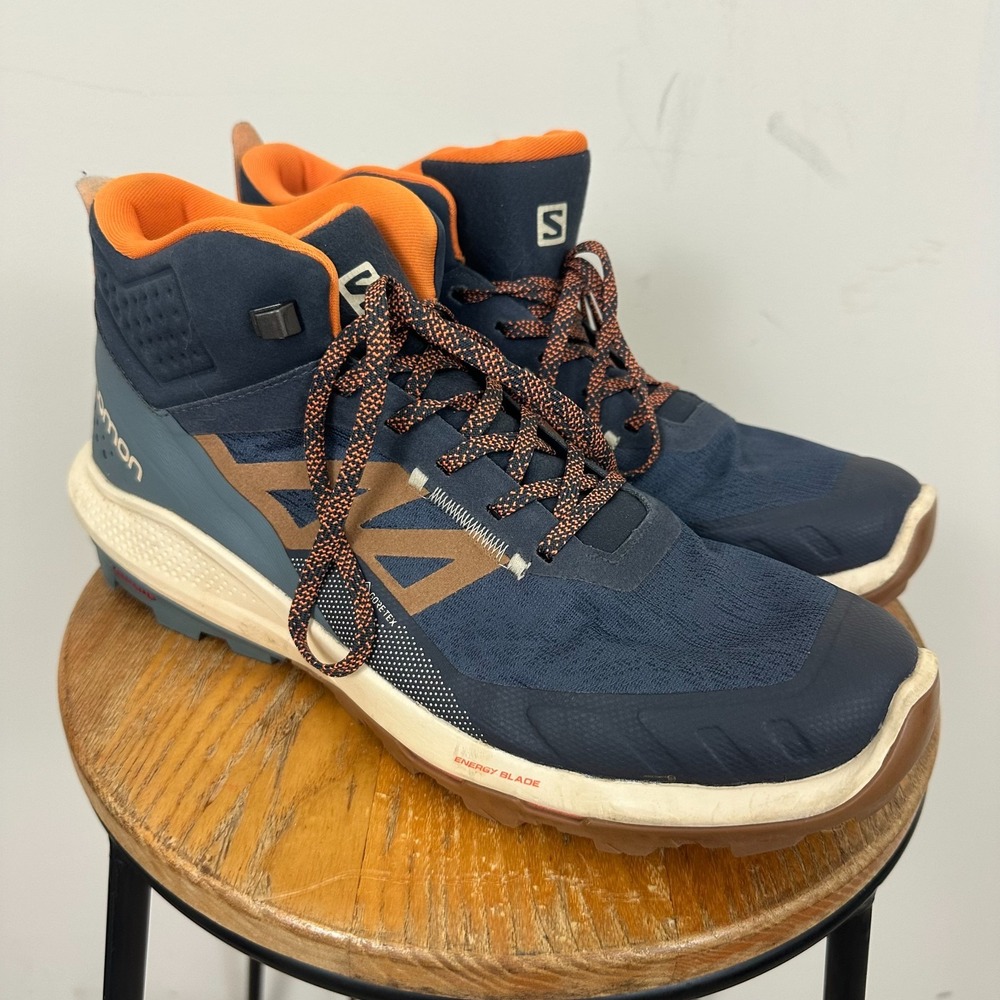 Salomon Outpulse Mid GTX 415895 Mens US 11 Hiking Boots Navy Blue Waterproof